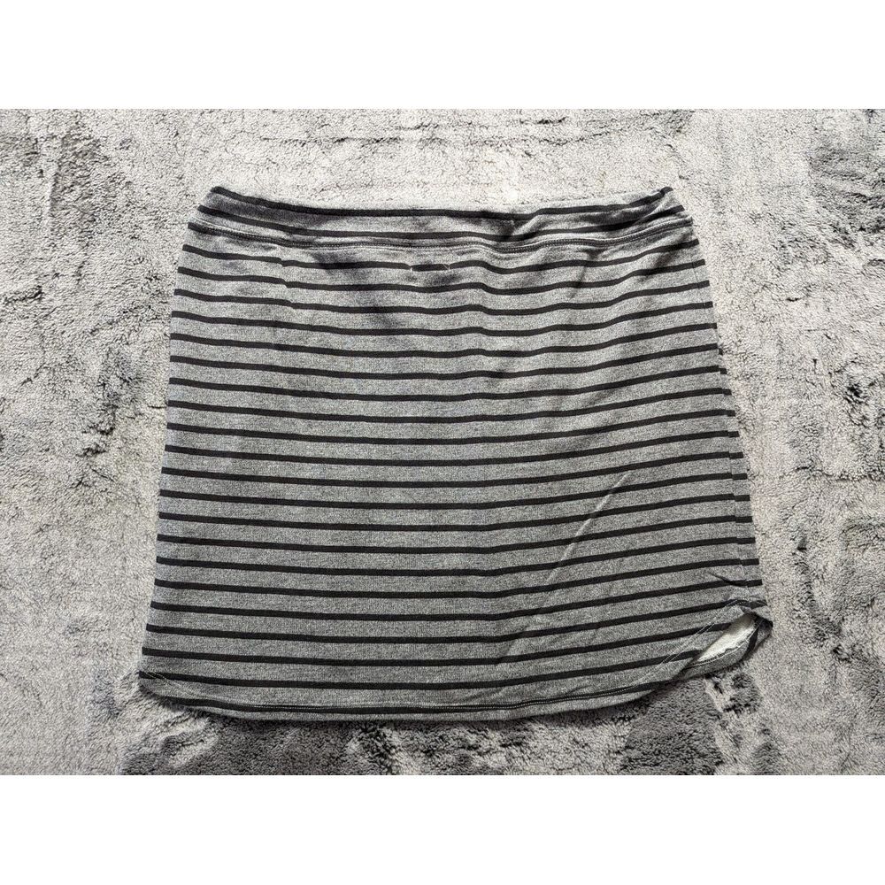 Sundry Pull On Drawstring Skirt Women's Size 3 Gray Striped - Picture 10 of 11